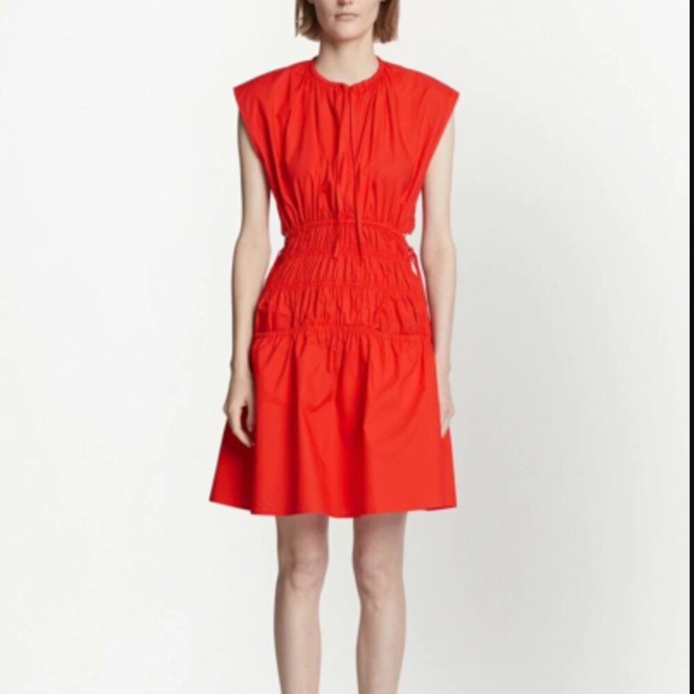 Proenza Schouler White Label Poplin Drawstring Mini Dress XXS